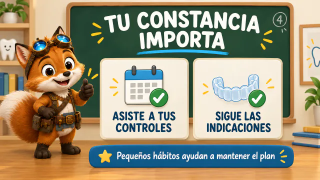 Asistir a controles y seguir las indicaciones ayuda a mantener el plan de ortodoncia